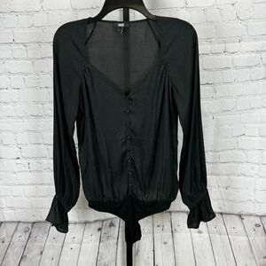 PAIGE Women's Delanie Thong Bodysuit Black Size XS